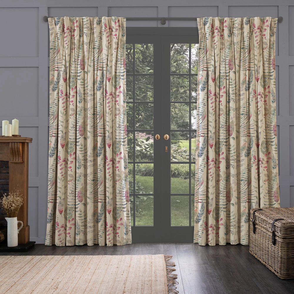 Kenton Printed Made to Measure Curtains Loganberry
