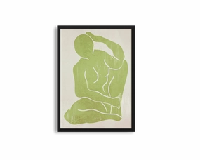 Khaki Green Figure Print 3modern abstract painting decor