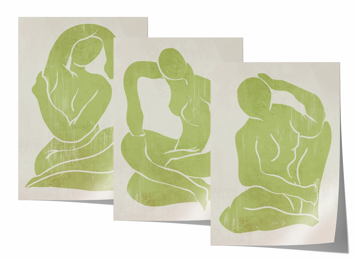 Khaki Green Trio Set - Figure Print