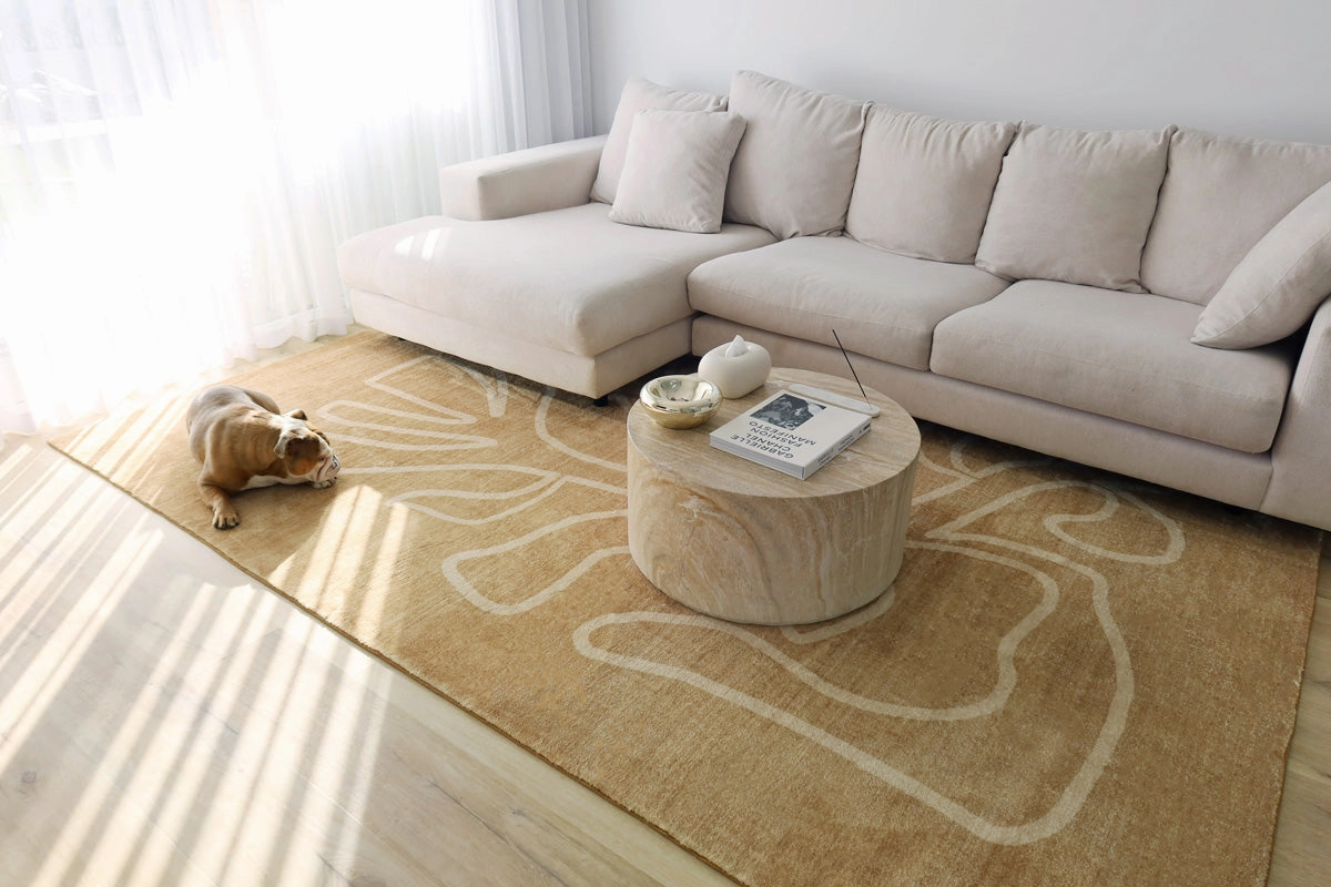 Khayana Brown Hand Drawn Washable Rug
