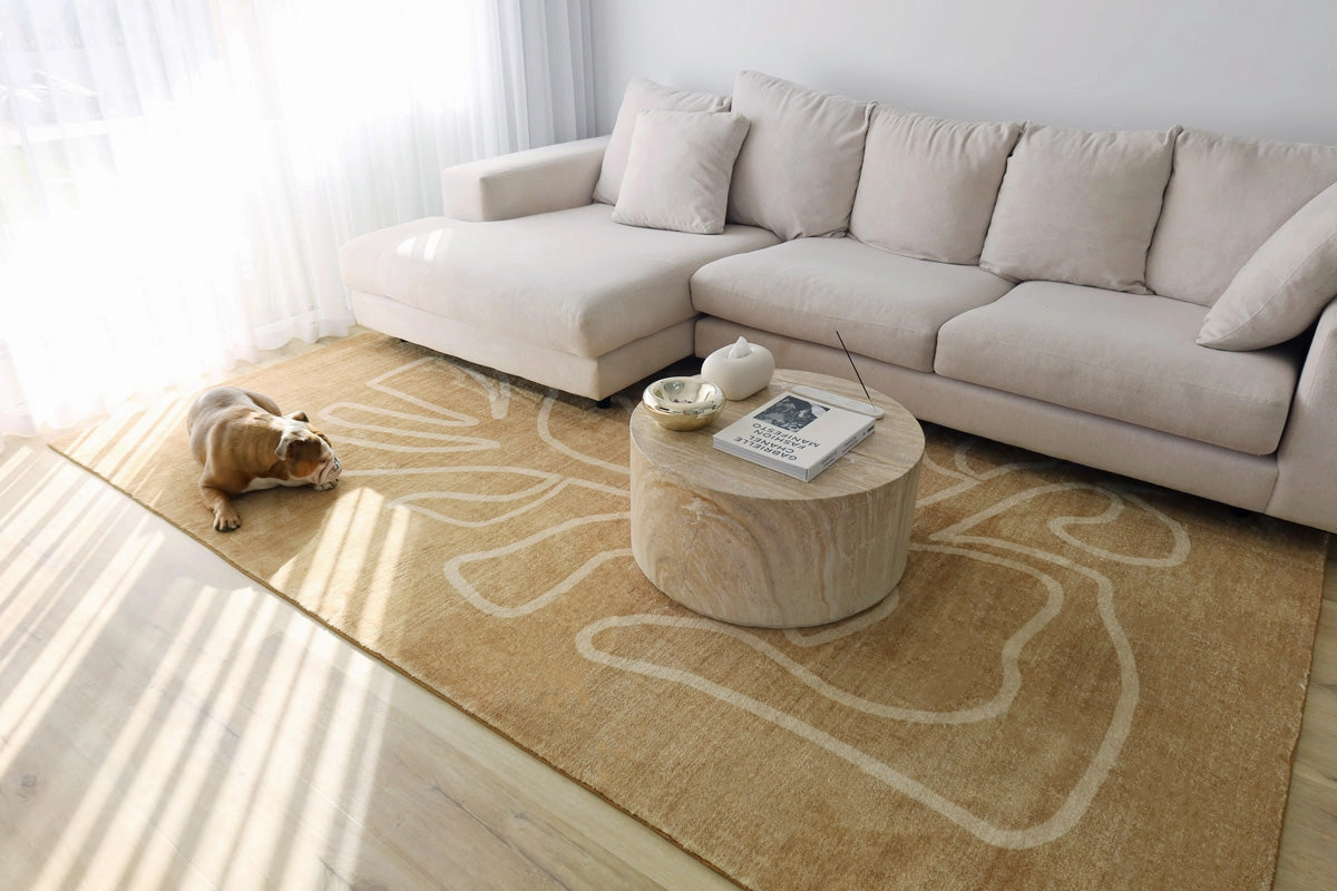 Khayana Brown Hand Drawn Washable Rug