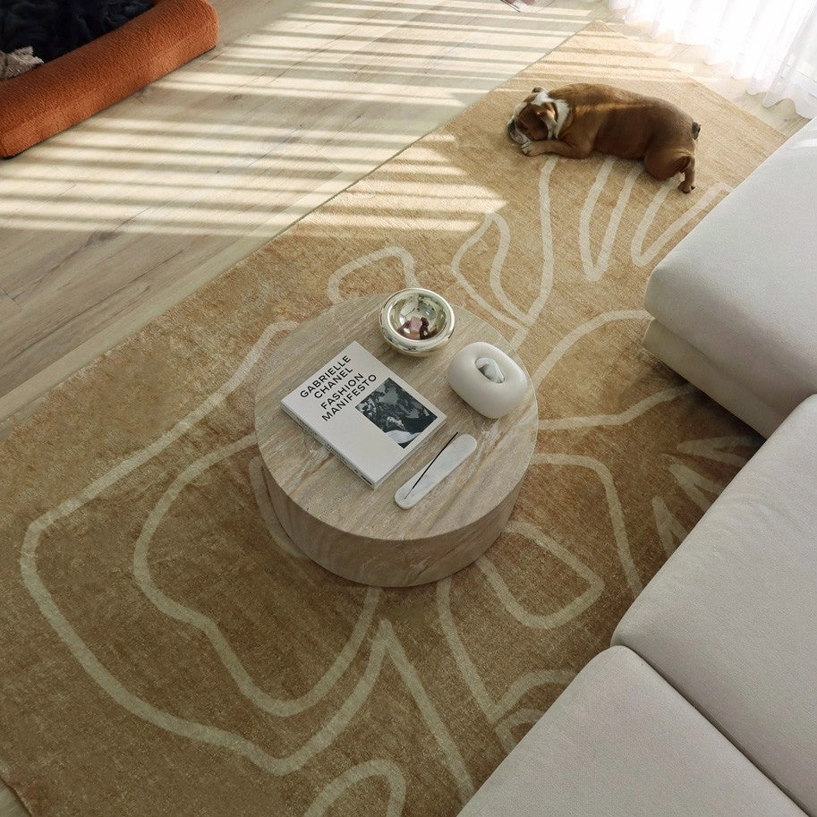 Khayana Brown Hand Drawn Washable Rug