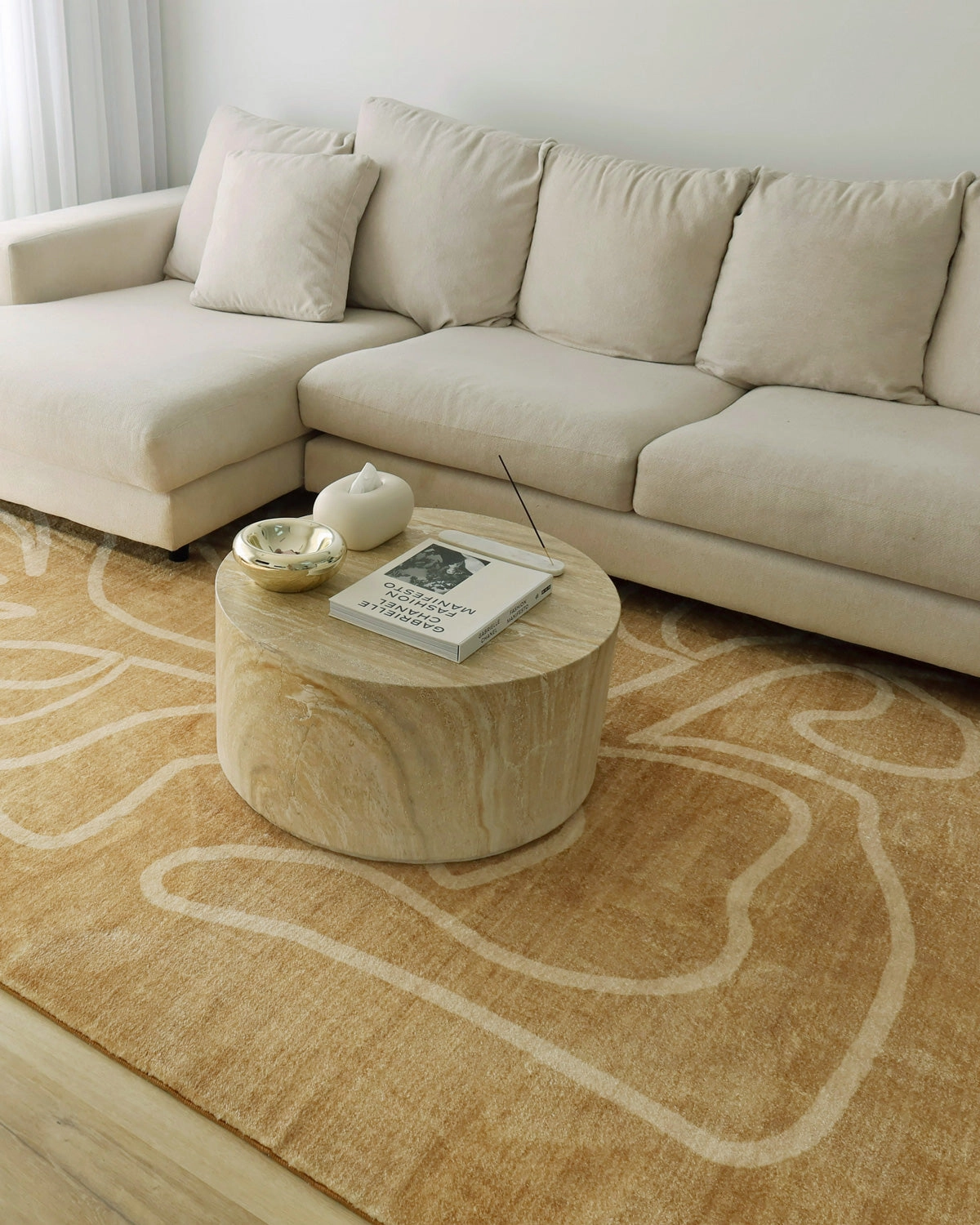 Khayana Brown Hand Drawn Washable Rug