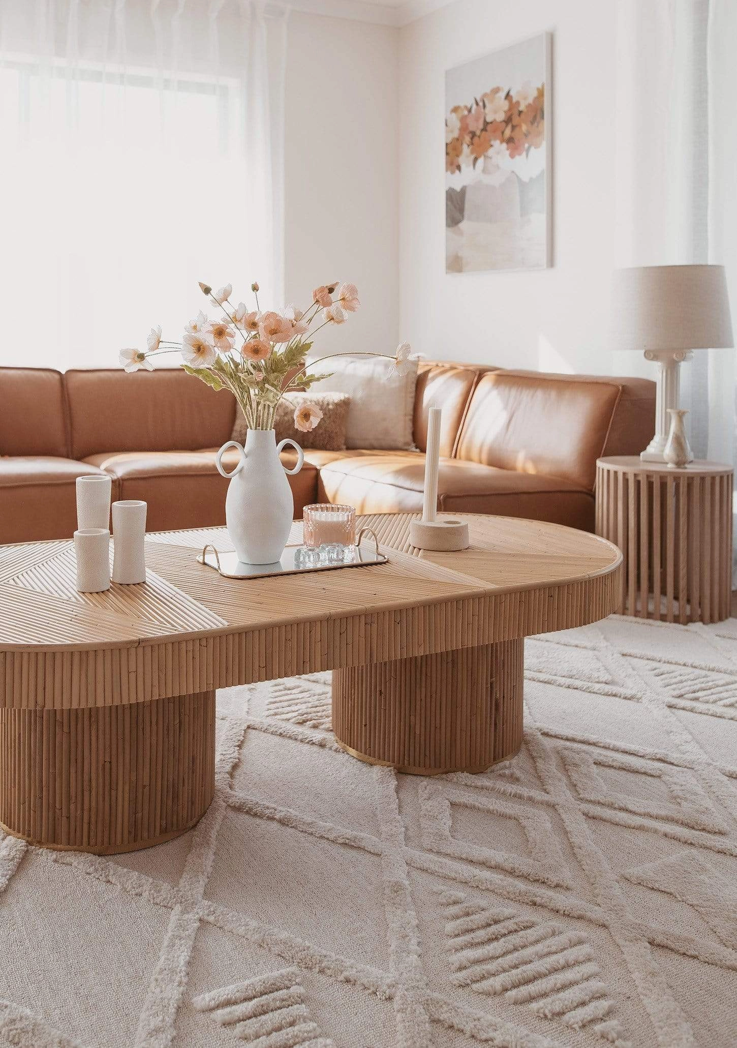 Kira Diamond Detail Textured Rug