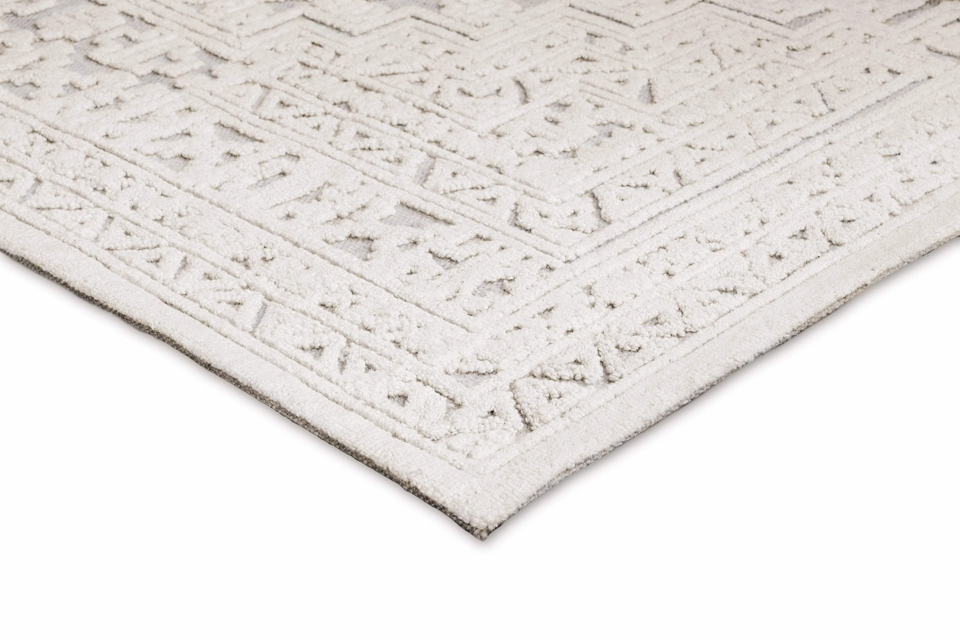 Kirrily Blue Grey and Ivory Textured Tribal Rug *NO RETURNS UNLESS FAULTY