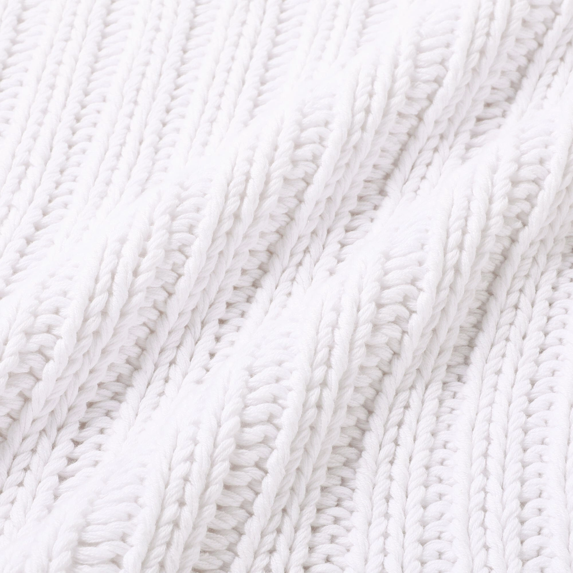 Knit Stripe Cushion Cover 450 X 450 White