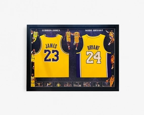 KOBE BRYANT & LEBRON JAMES DUAL JERSEY FRAMED BUNDLEhandmade souvenirs