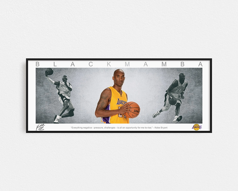 KOBE BRYANT PANORAMIC COLLAGE PRINT SIGNED FRAMED WINGShandmade souvenirs