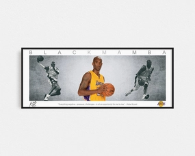 KOBE BRYANT PANORAMIC COLLAGE PRINT SIGNED FRAMED WINGShandmade souvenirs