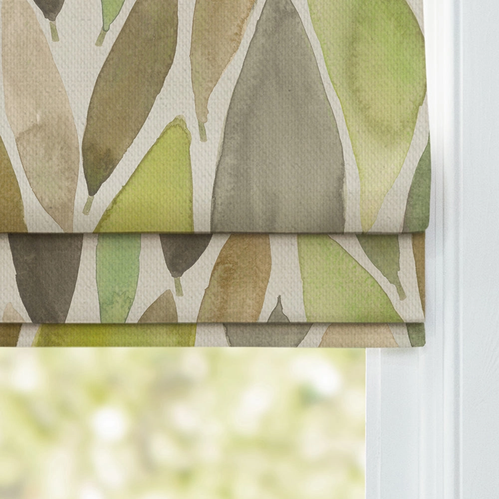 Koyo Printed Cotton Made to Measure Roman Blinds Sage