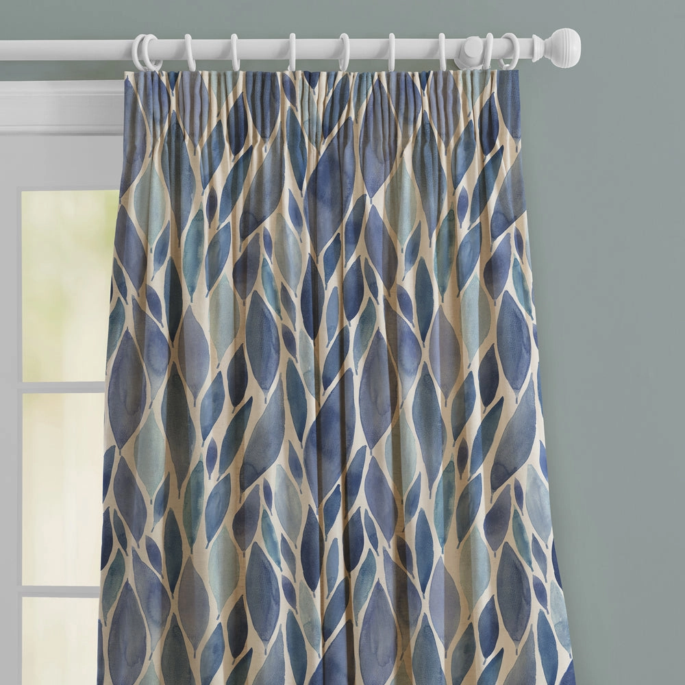 Koyo Printed Made to Measure Curtains Cobalt