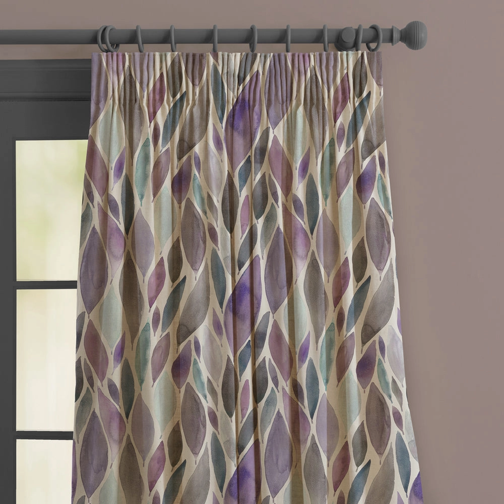 Koyo Printed Made to Measure Curtains Violet