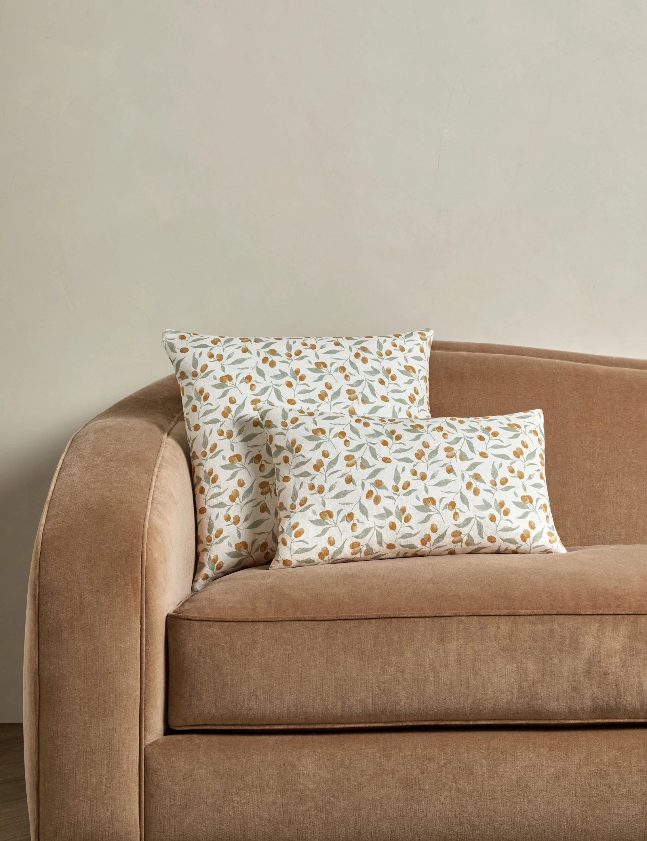 Kumquats Linen Pillow by Rylee   Cru