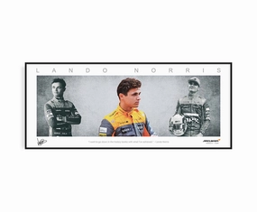 LANDO NORRIS PANORAMIC COLLAGE PRINT SIGNED FRAMED WINGShandmade souvenirs