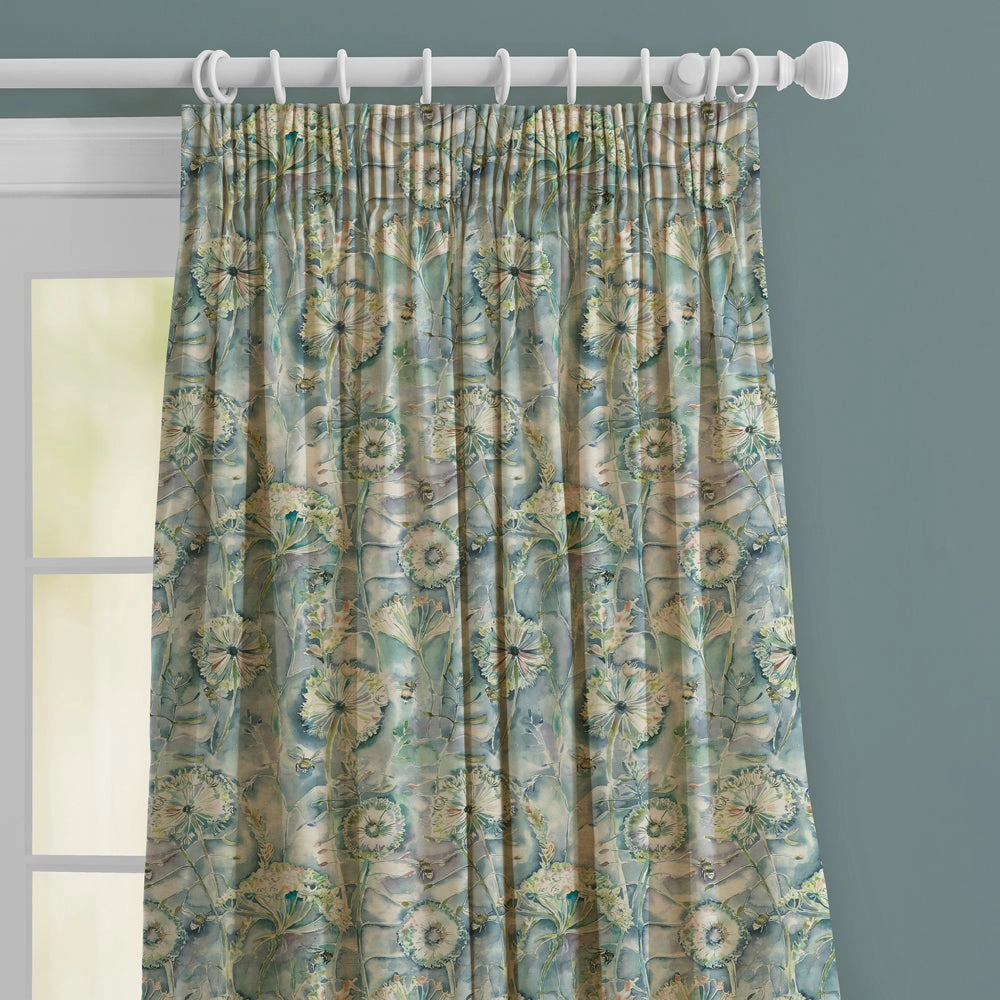 Langdale Printed Made to Measure Curtains Teal