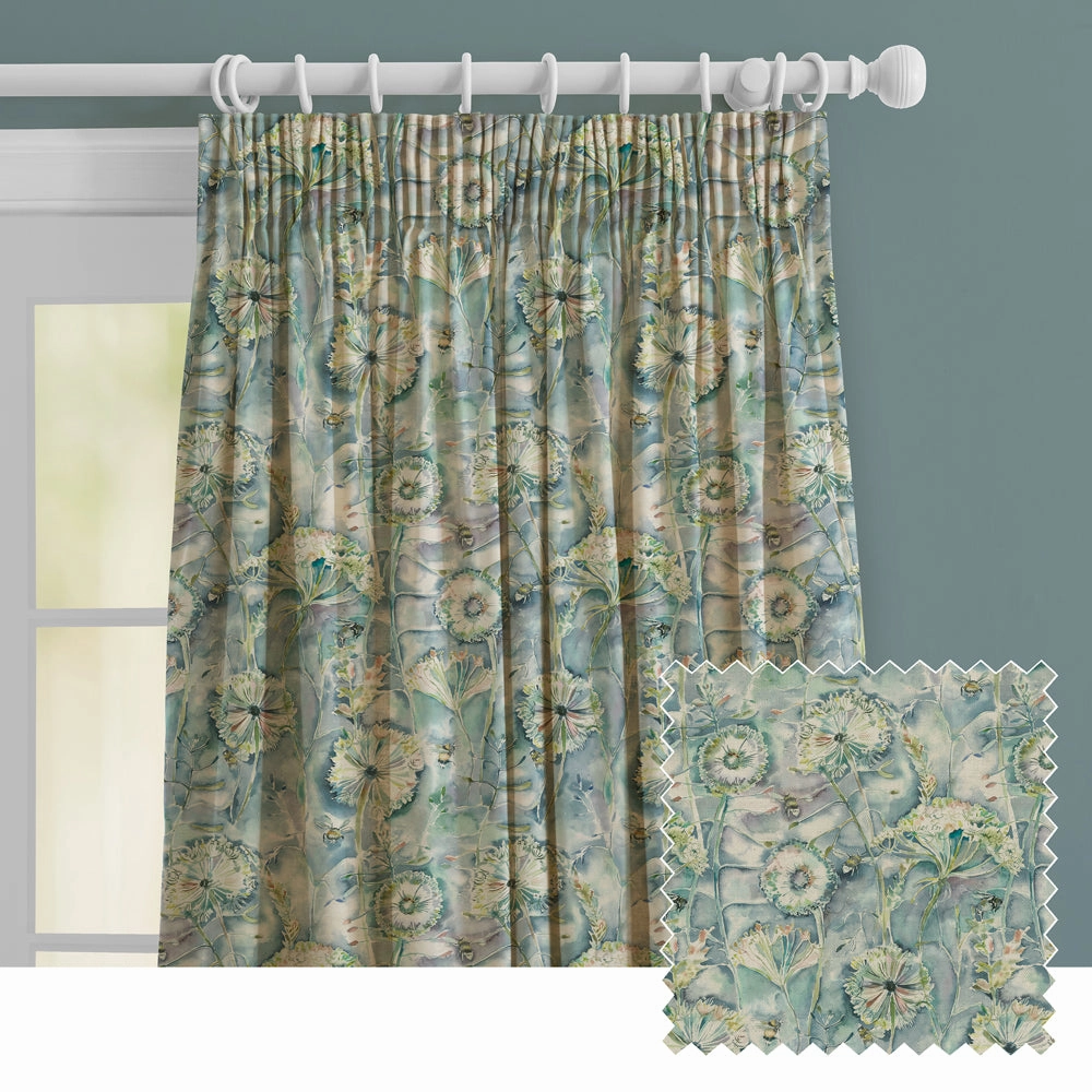 Langdale Printed Made to Measure Curtains Tealbedding sets ,throw blankets 