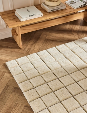Lanza Hand-Knotted Wool Rugmodern color block patchwork rug