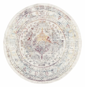Lara Orange and Purple Multi-Colour Distressed Round Rug *NO RETURNS UNLESS FAULTYmodern color block patchwork rug