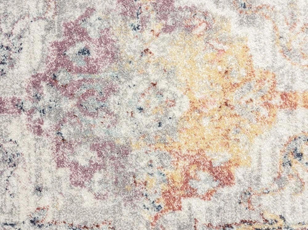 Lara Orange and Purple Multi-Colour Distressed Round Rug *NO RETURNS UNLESS FAULTY