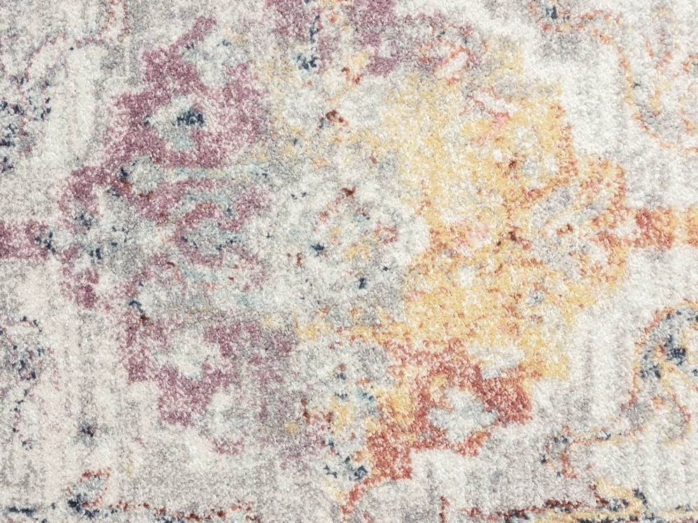Lara Orange and Purple Multi-Colour Distressed Round Rug *NO RETURNS UNLESS FAULTY