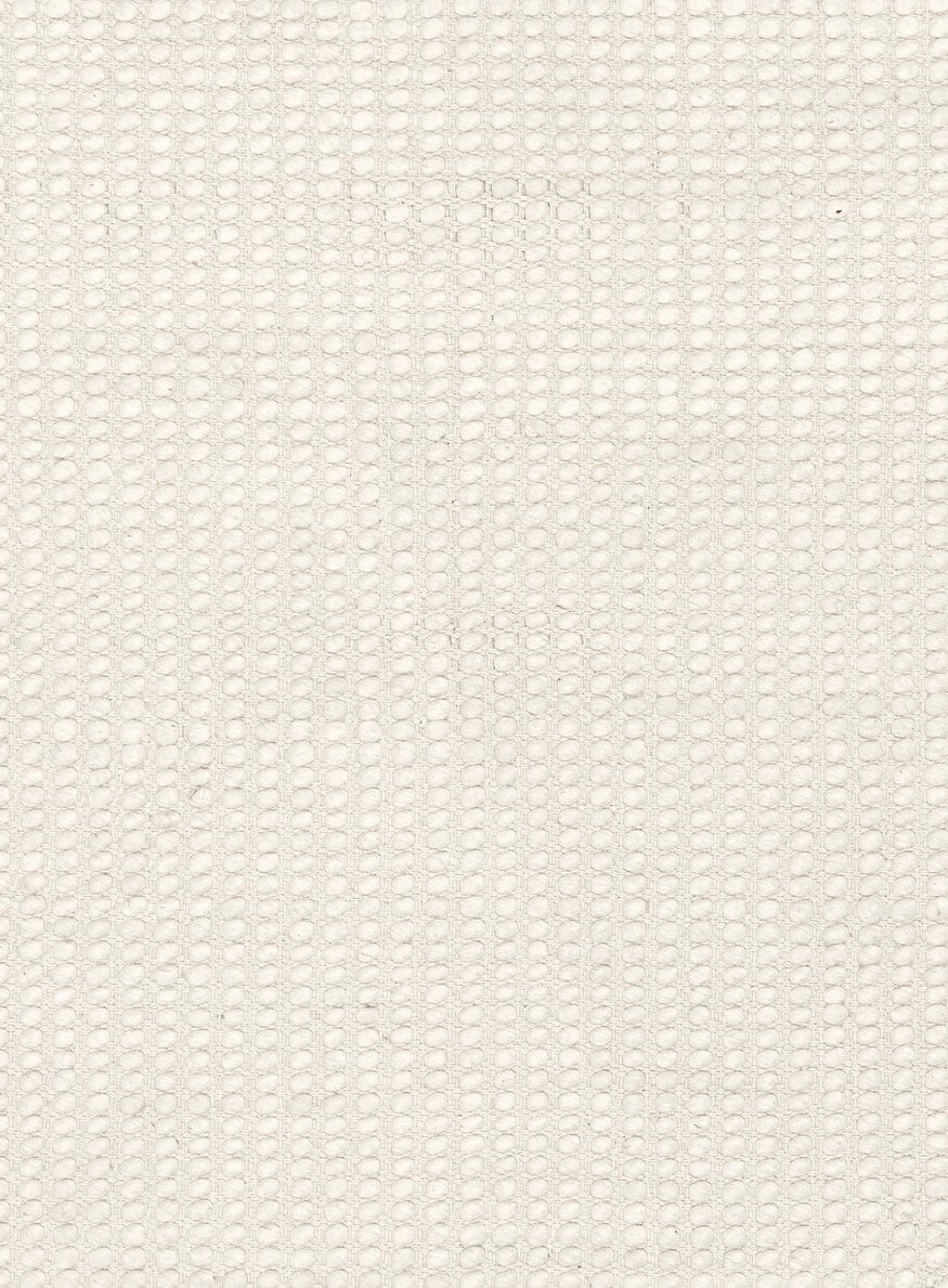 Larvic Ivory Chunky Wool Round Rug