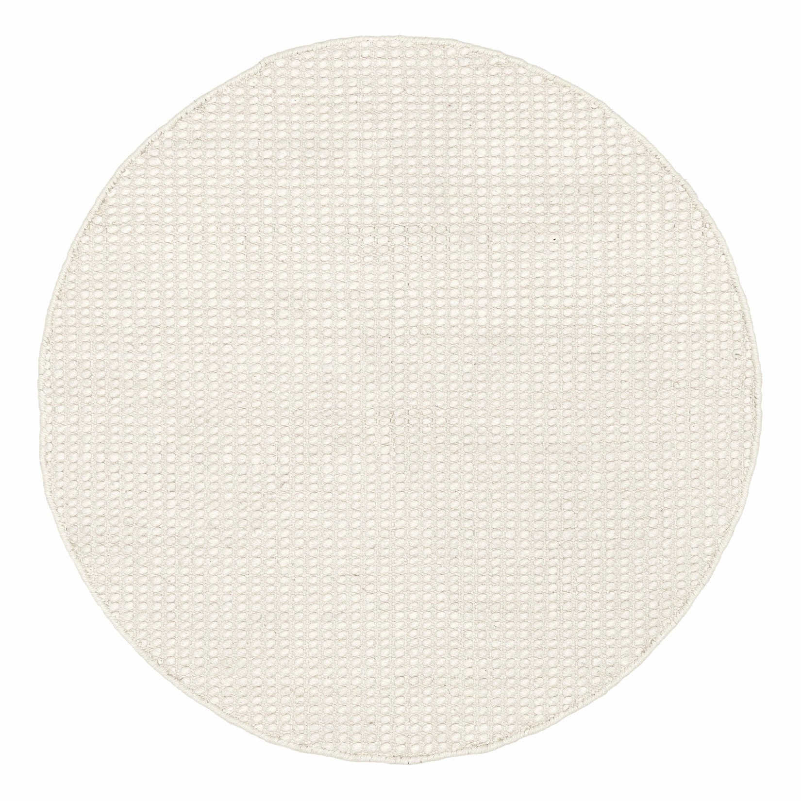 Larvic Ivory Chunky Wool Round Rugmodern color block patchwork rug