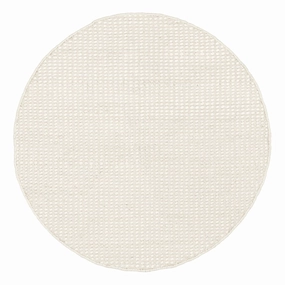 Larvic Ivory Chunky Wool Round Rugmodern color block patchwork rug