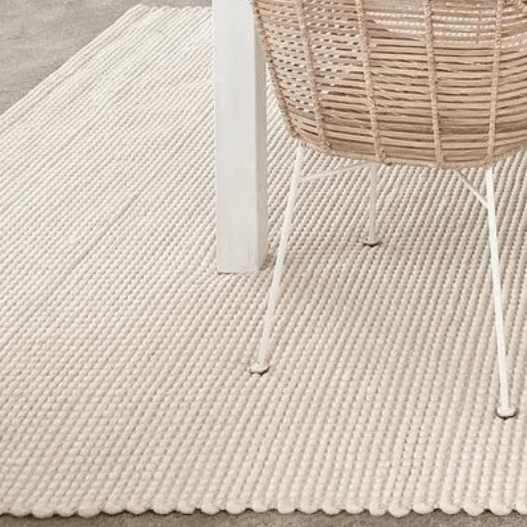 Larvic Ivory Chunky Wool Rug
