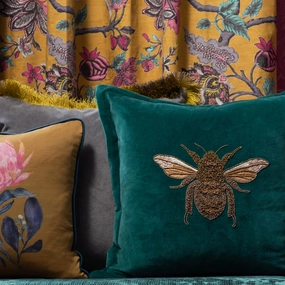 Layla Embroidered Feather Cushion Tealhome decor ,wall decor 