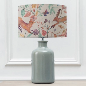 Leaping Into The Fauna Eva & Elspeth Complete Table Lamp Duck/Linenreplacement lampshade,White Linen Drum Lampshade for Table or Floor Lamp