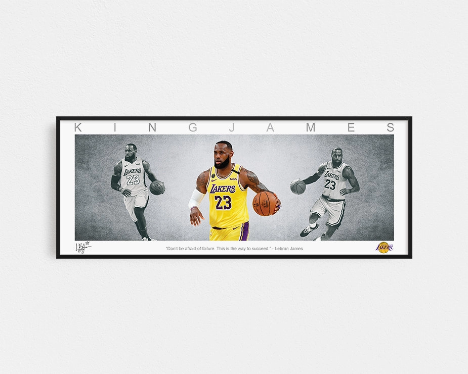 LEBRON JAMES PANORAMIC COLLAGE PRINT SIGNED FRAMED WINGShandmade souvenirs