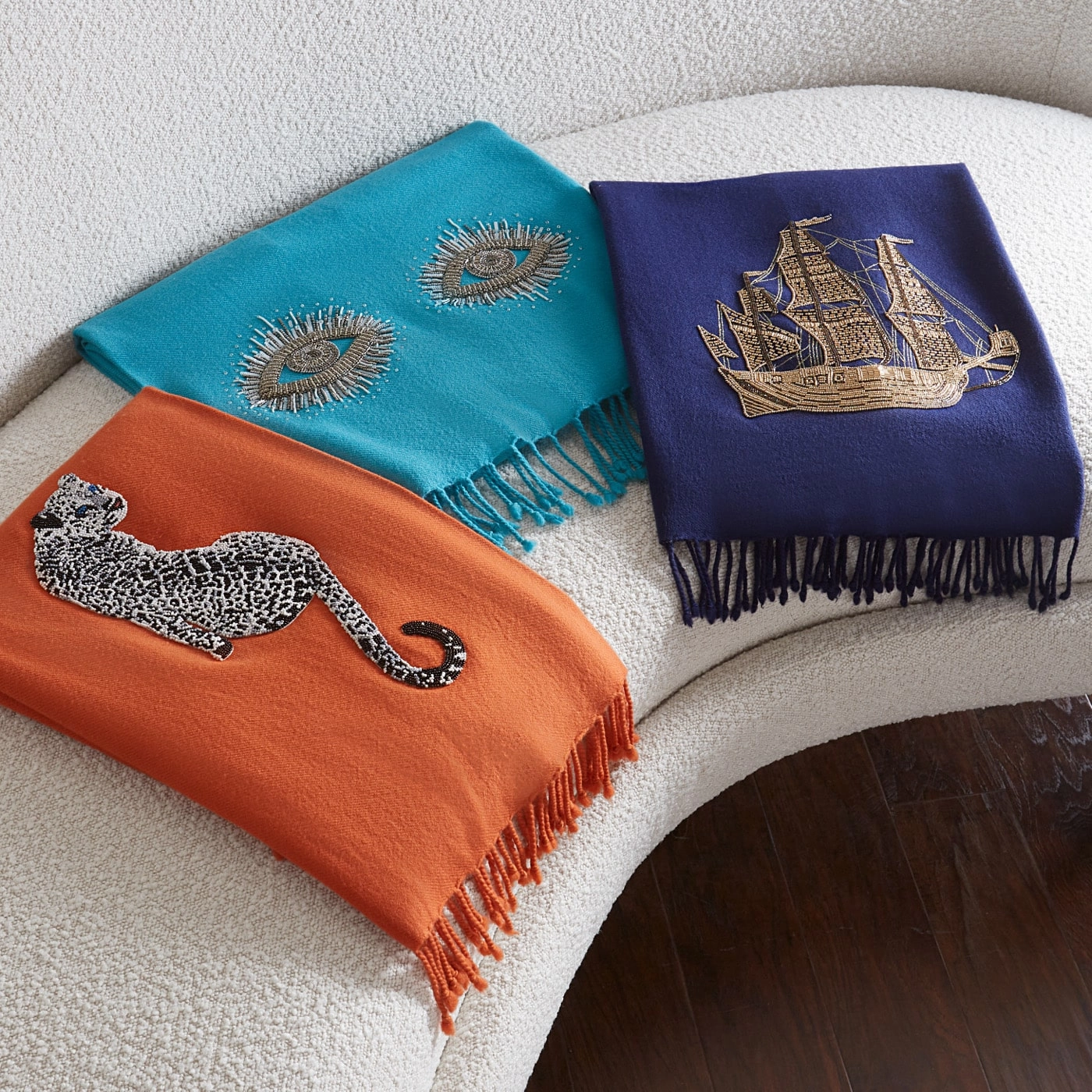 Leopard Embellished Throw