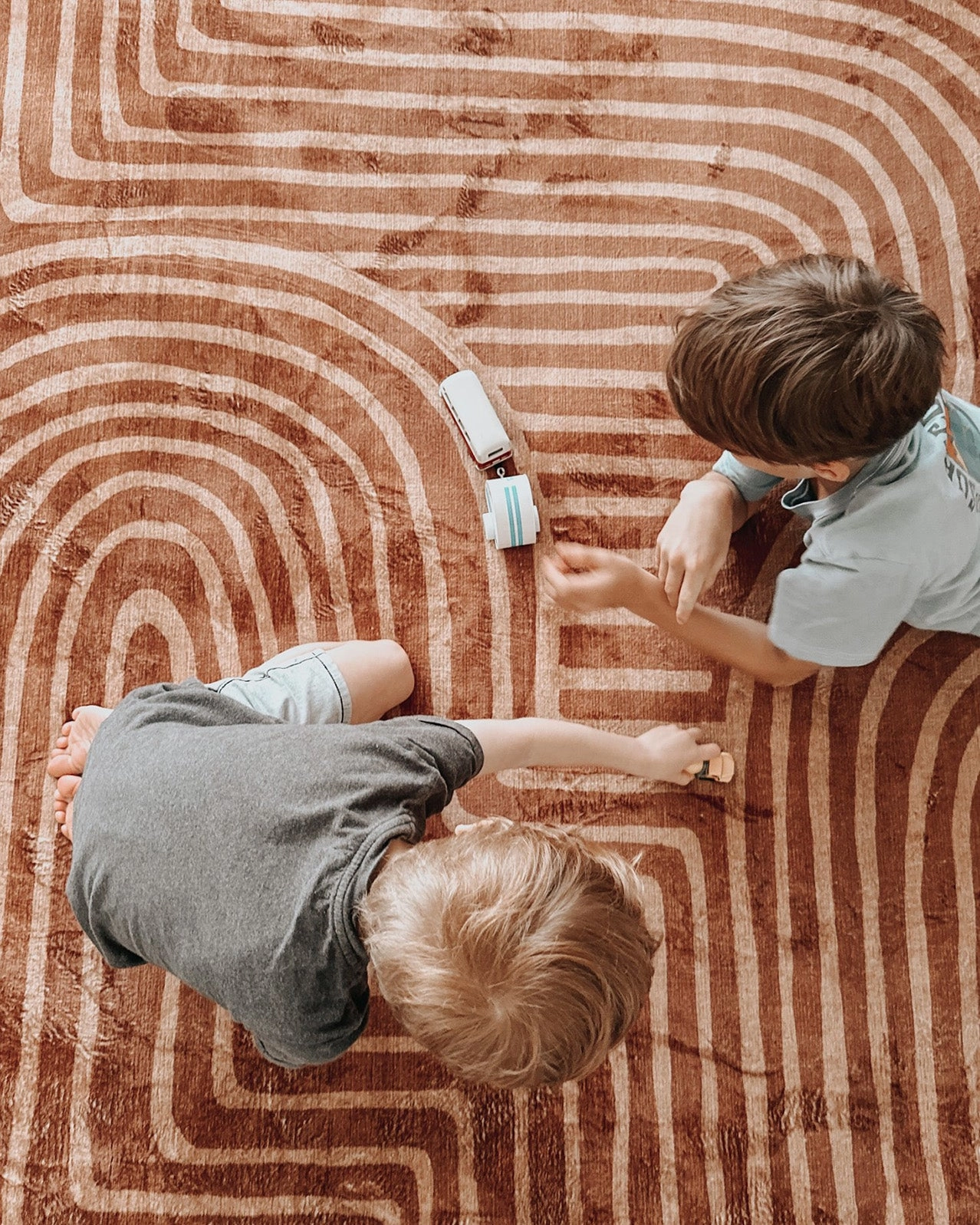 Leta Brown Abstract Rollie Pollie Round Playmat