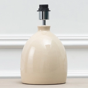Leura Lamp Base Creamreplacement lampshade,White Linen Drum Lampshade for Table or Floor Lamp