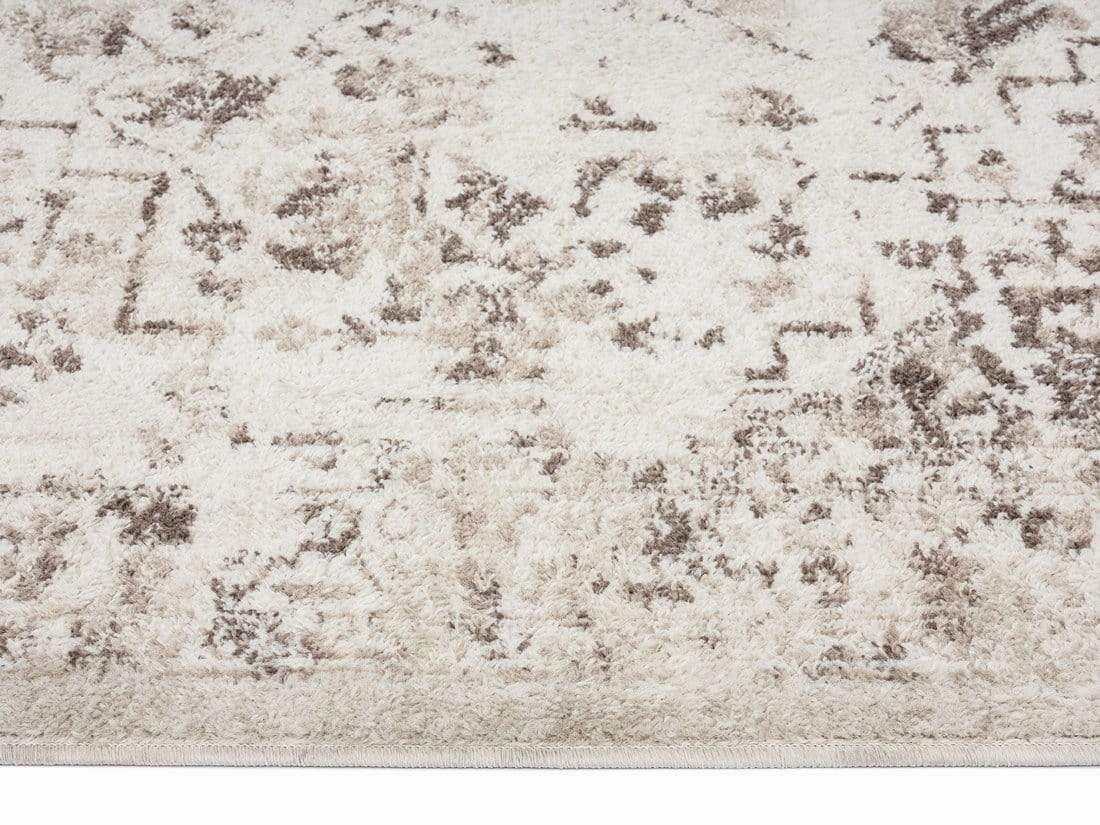Liliana Cream And Brown Traditional Distressed Floral Rug