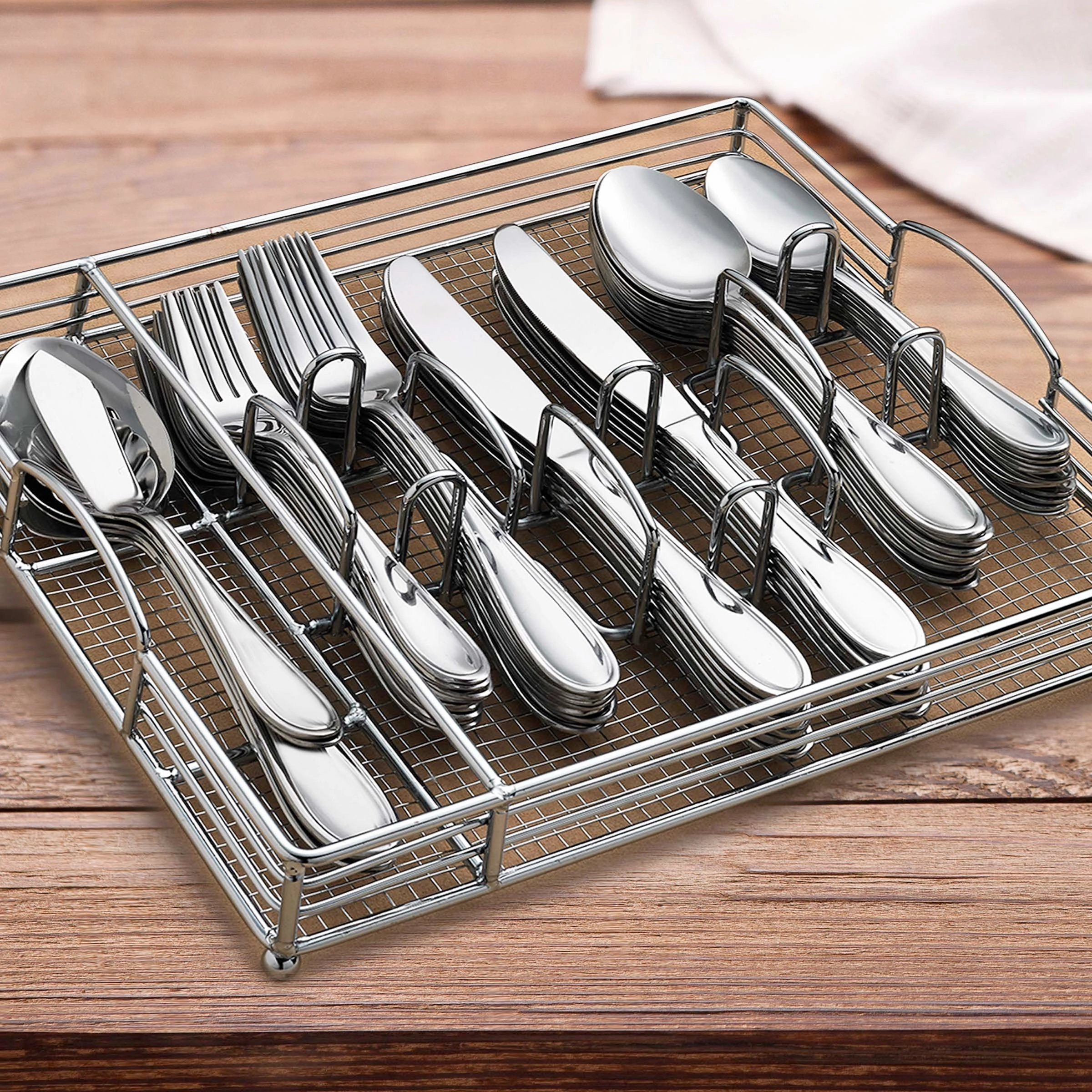 Lincoln 46 Piece Flatware Set with Caddy