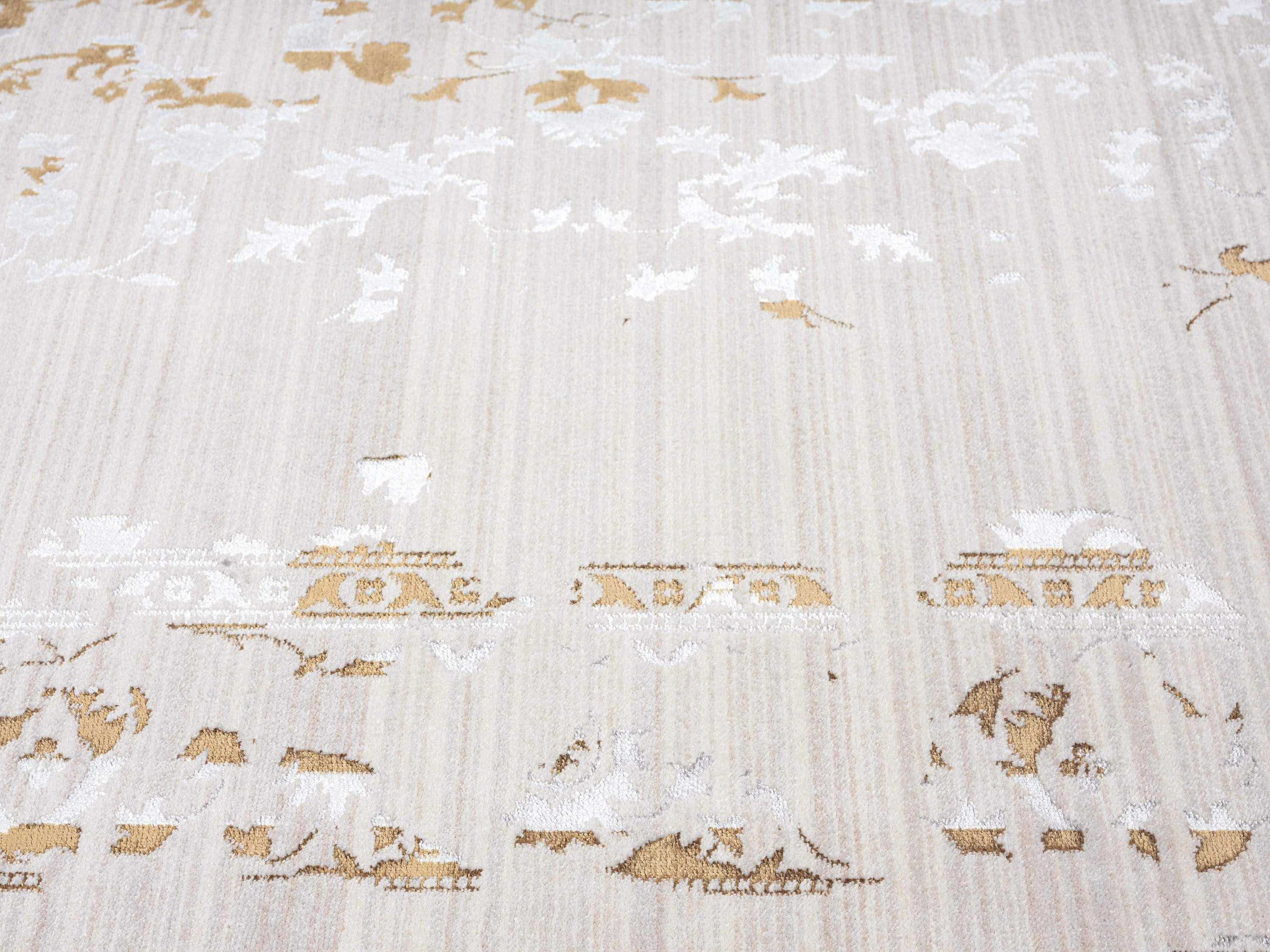 Lindy Cream Ivory And Gold Traditional Floral Rug *NO RETURNS UNLESS FAULTY