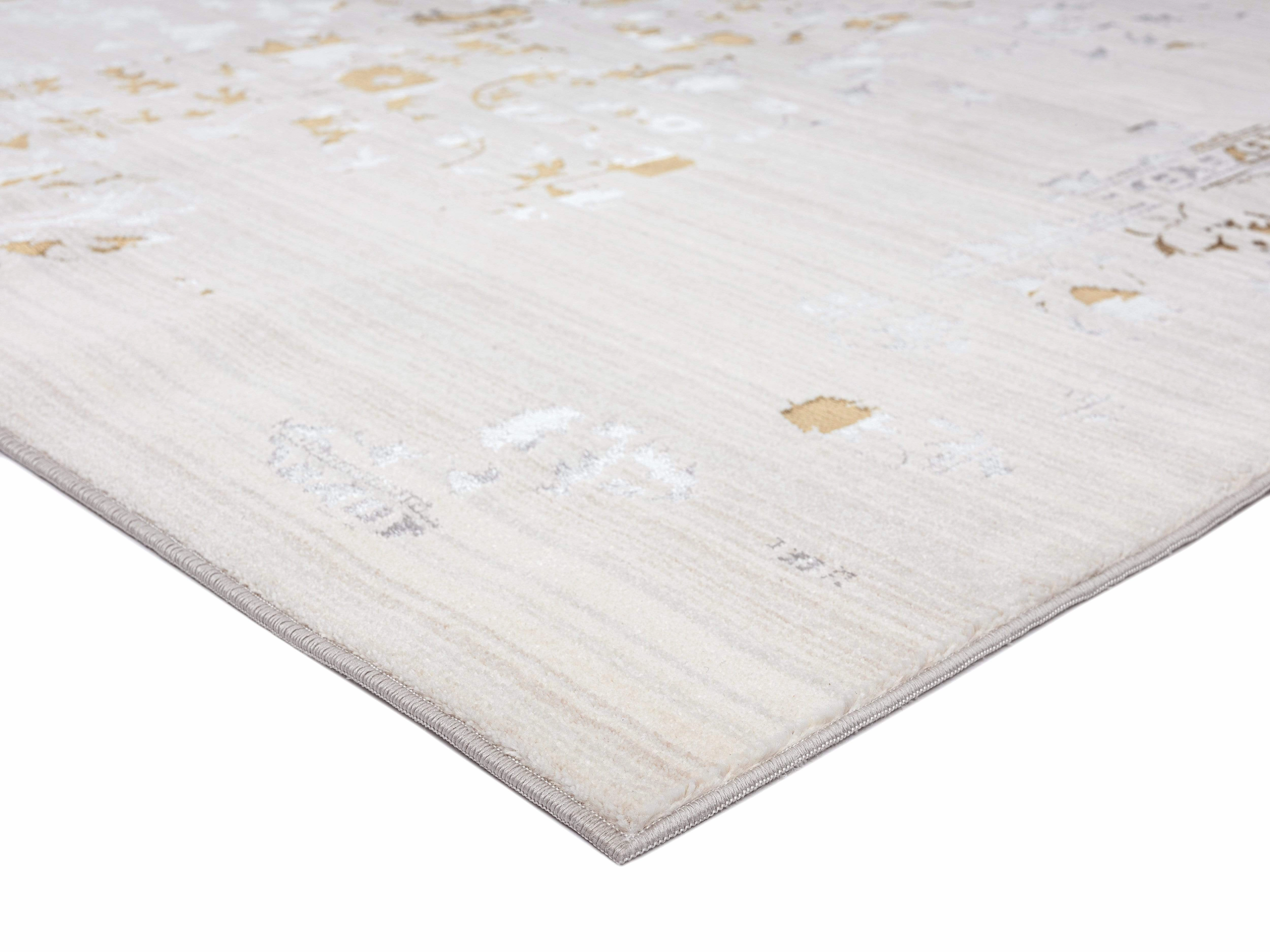 Lindy Cream Ivory And Gold Traditional Floral Rug *NO RETURNS UNLESS FAULTY