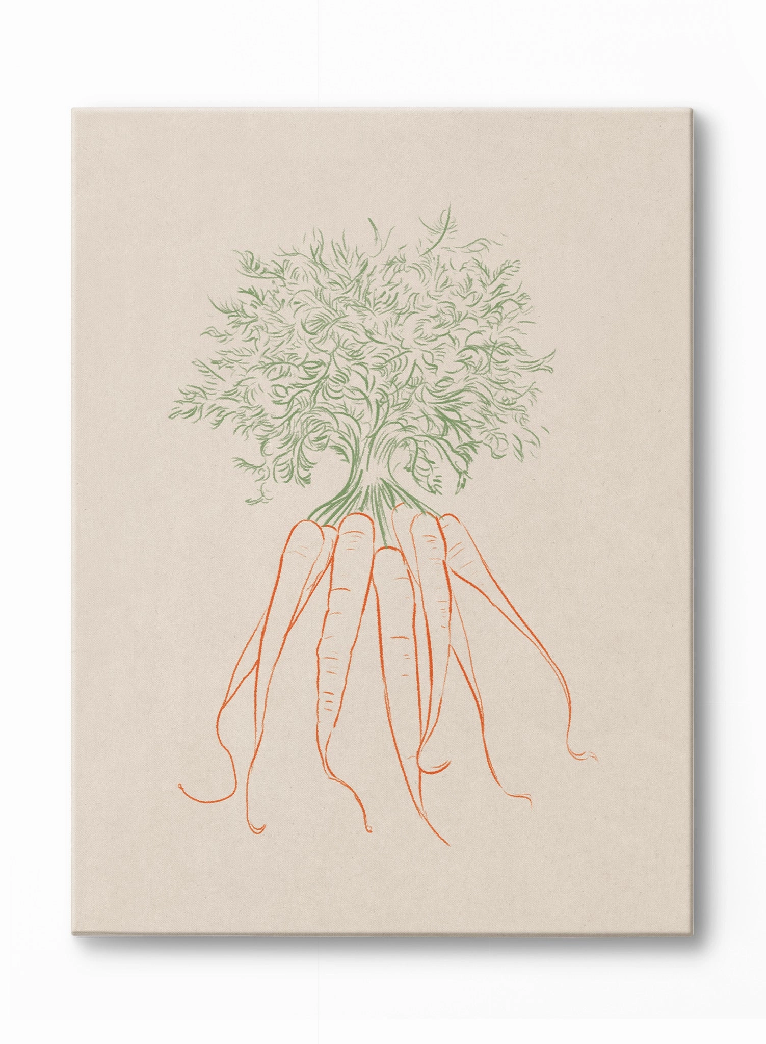 Line Drawn Carrots, Canvasindoor decorative canvas print