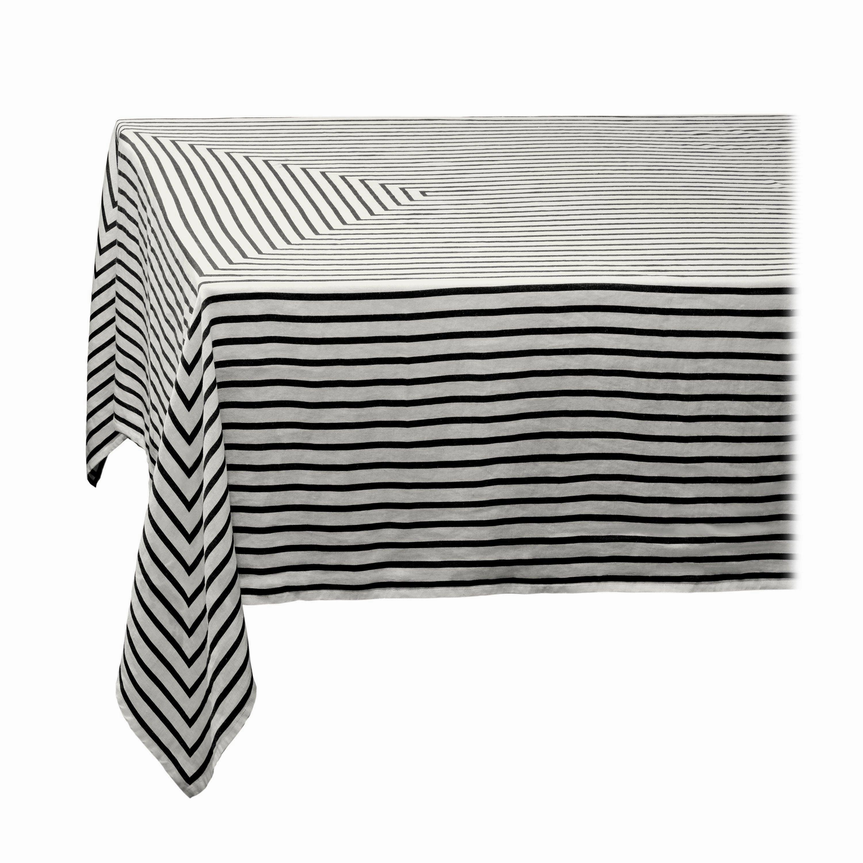 Linen Sateen Concorde Tablecloth - Black   Ecrunordic style desktop ornaments