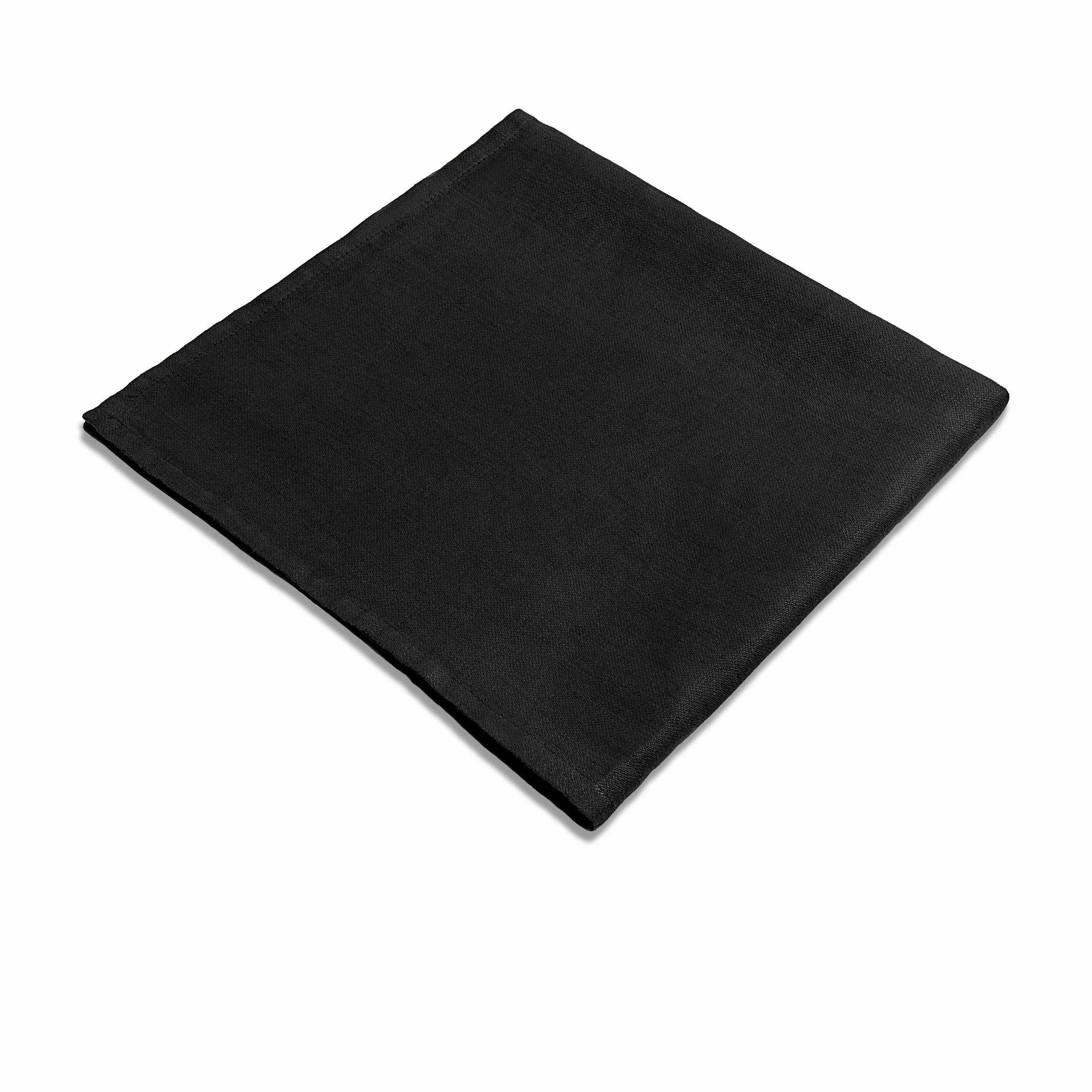 Linen Sateen Napkins - Black (Set of 4)