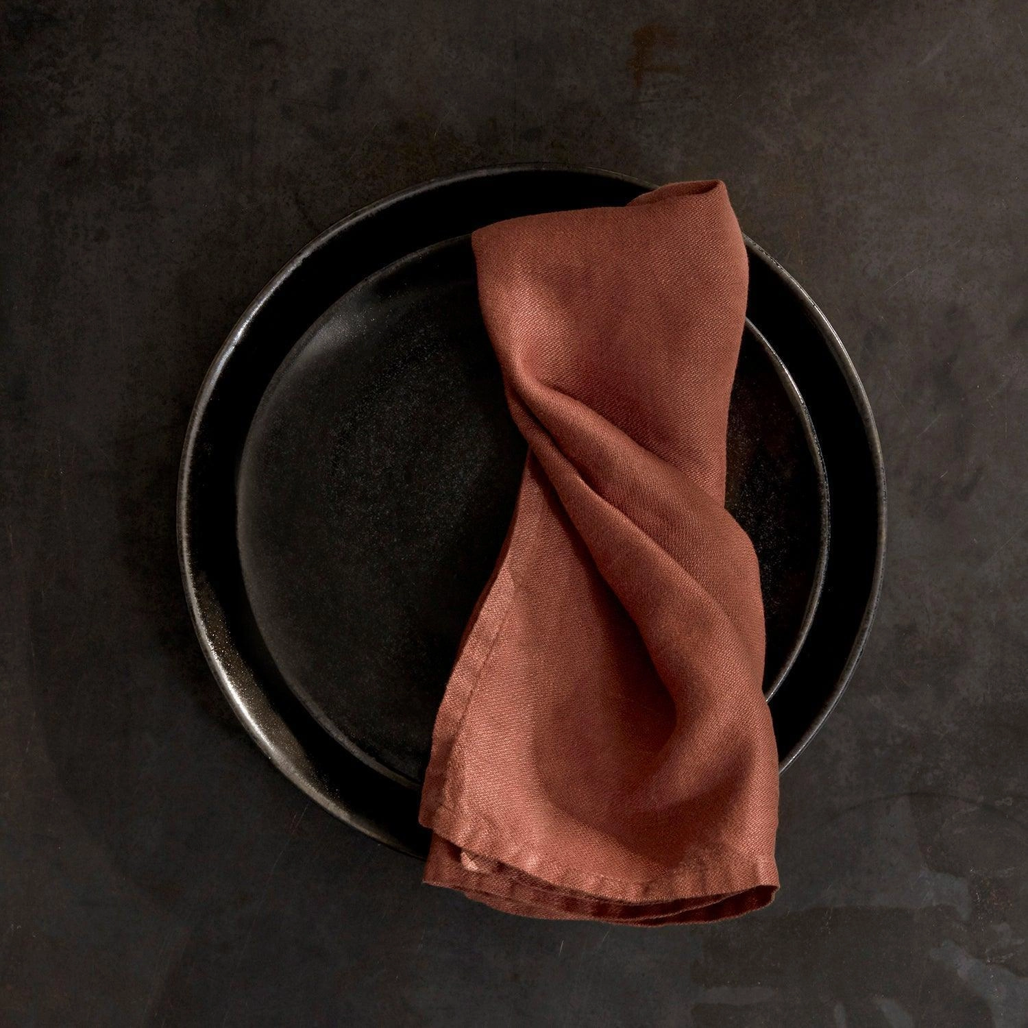 Linen Sateen Napkins  - Brick (Set of 4)
