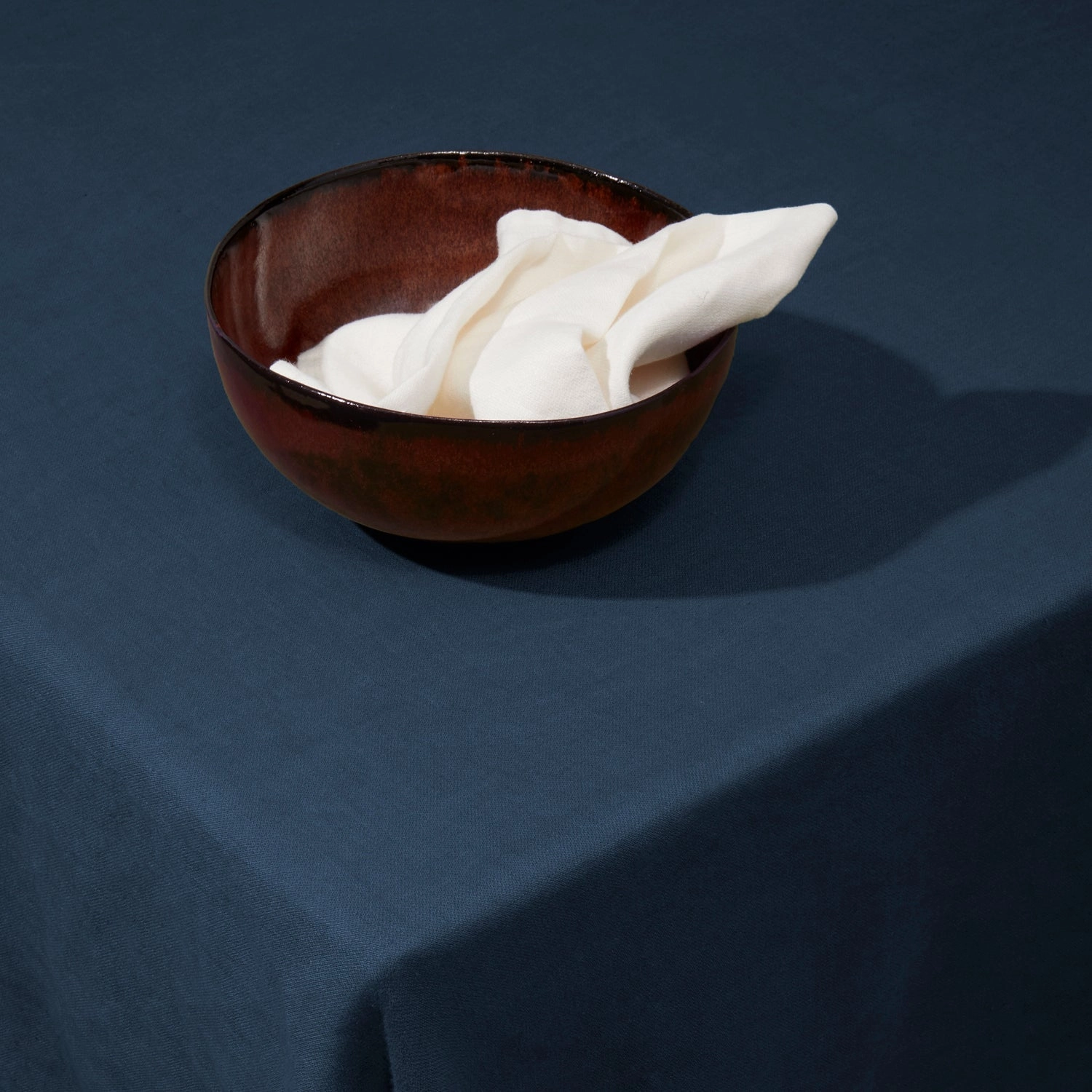 Linen Sateen Tablecloth - Blue
