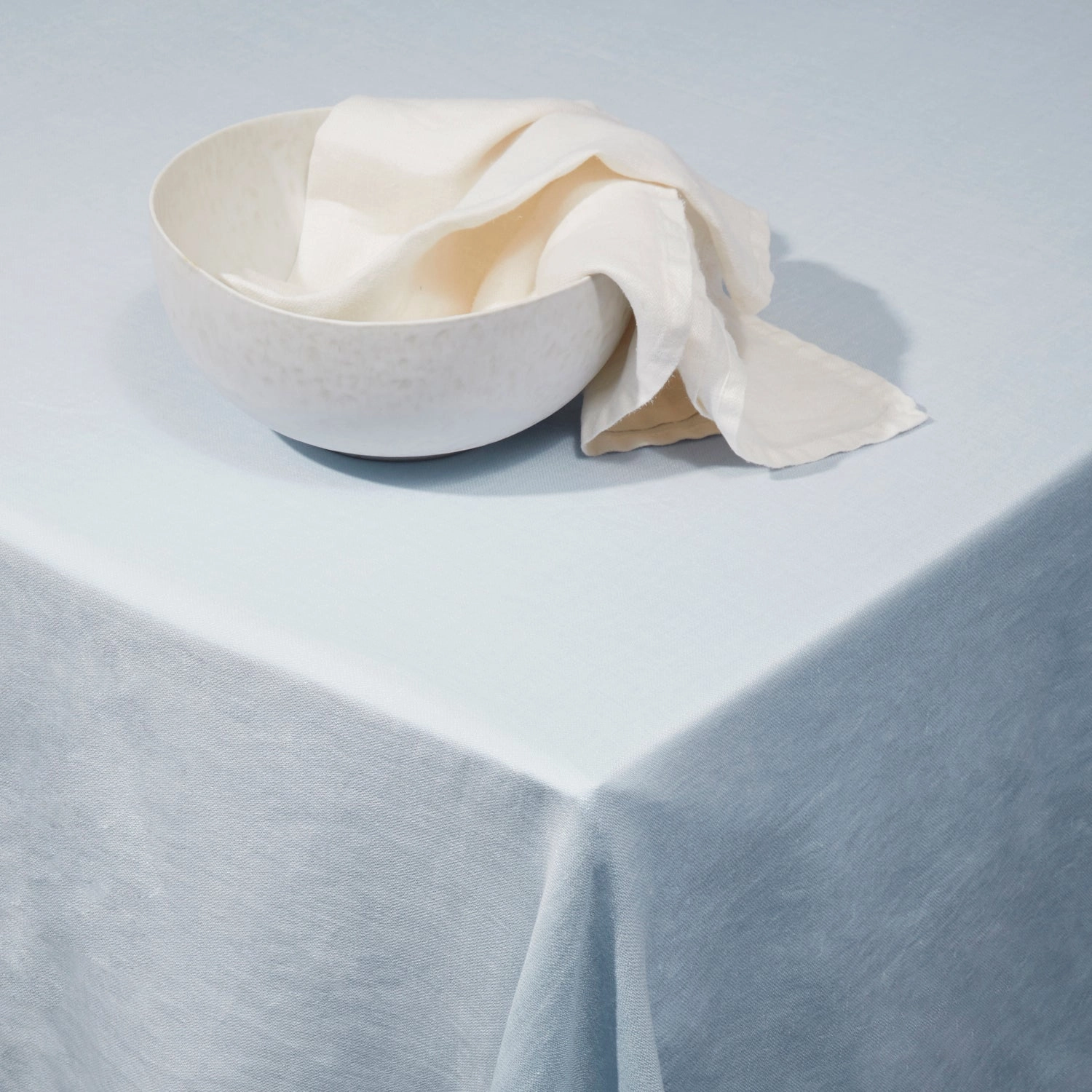 Linen Sateen Tablecloth - Light Blue