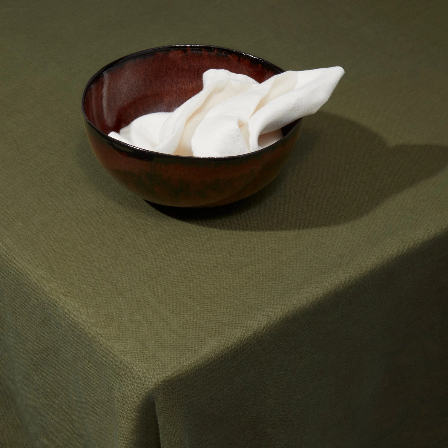 Linen Sateen Tablecloth - Olive