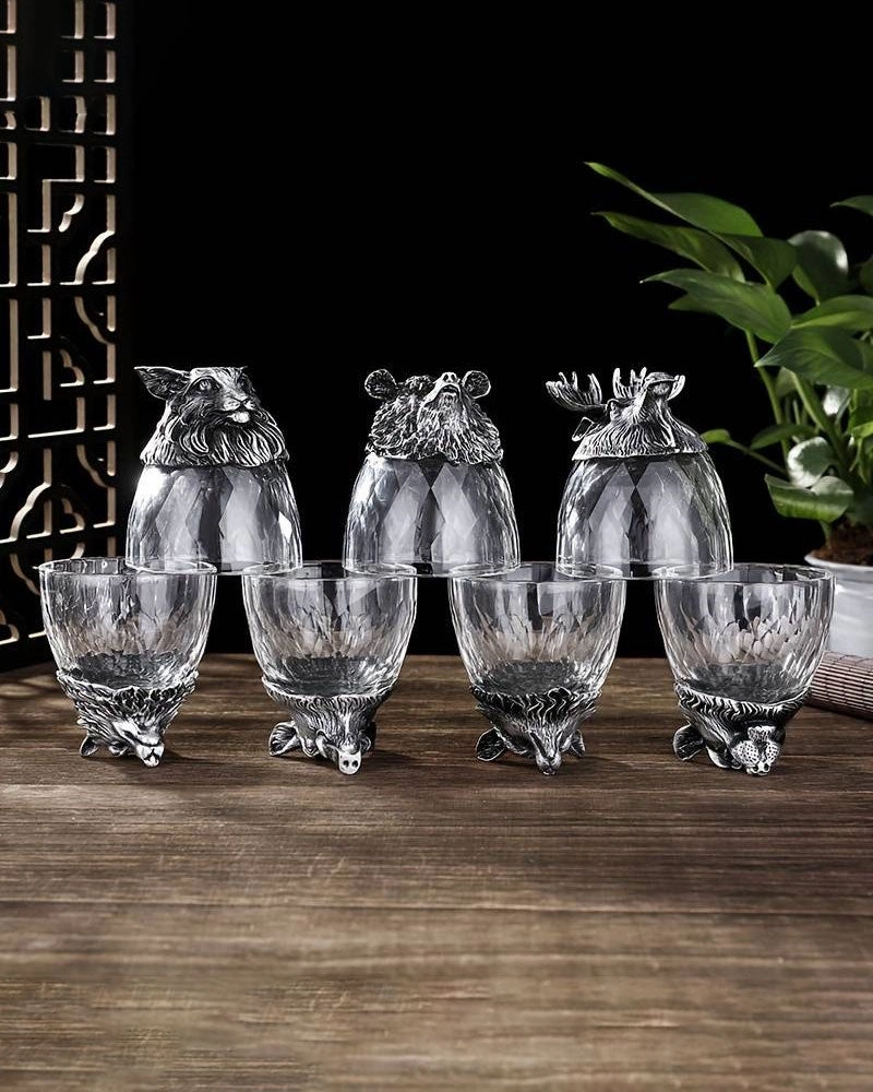 Lion Animal Head Shot Glass