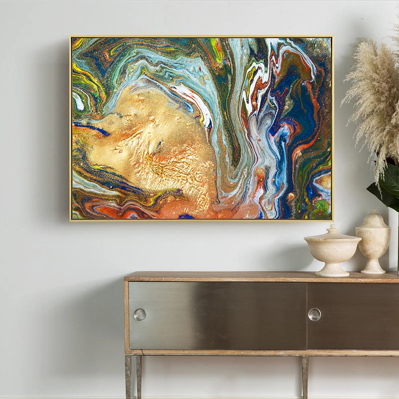 Liquid Pouring Wall Art With Frame