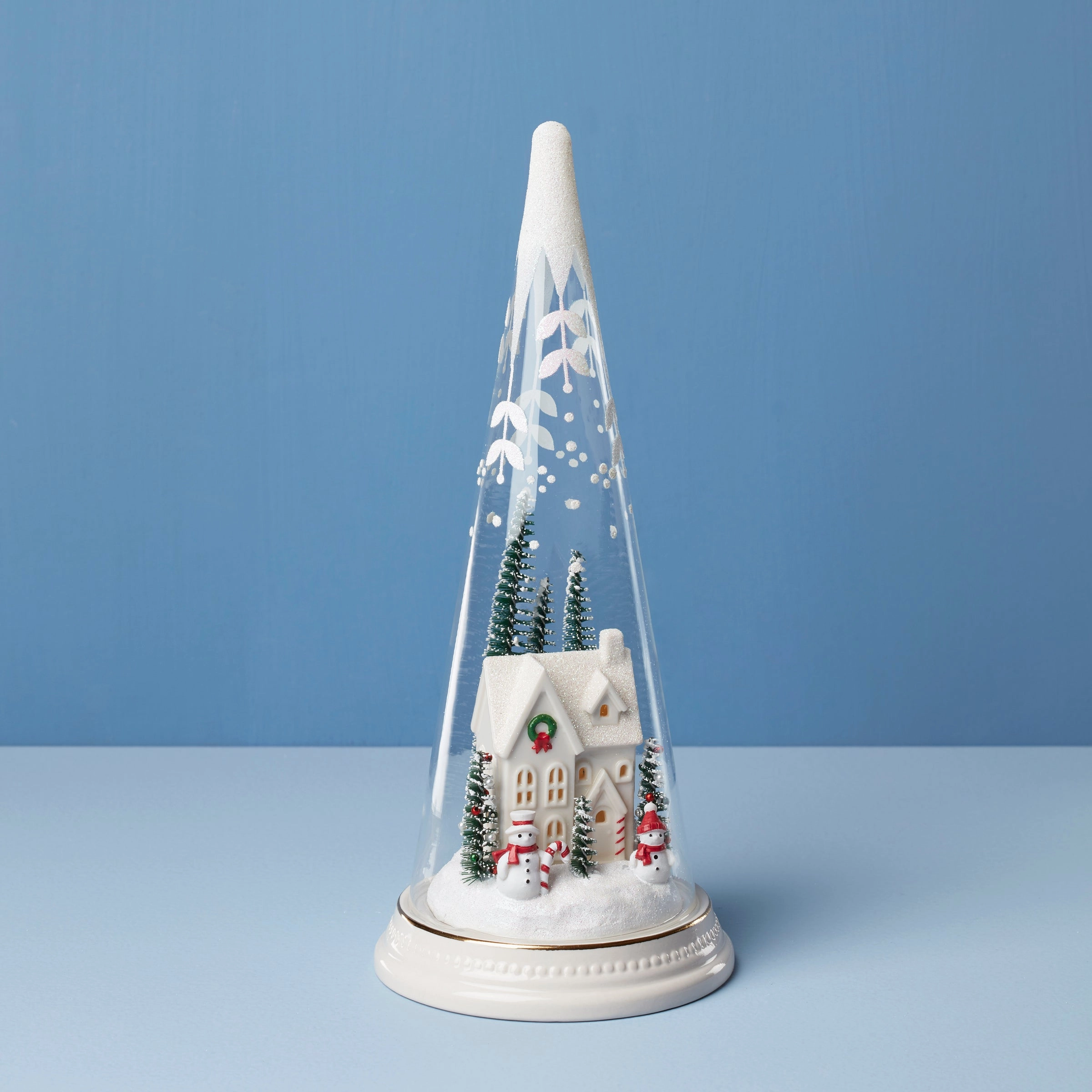 Lit Christmas Cone With Farmhouse Scenehome decor ,wall decor 