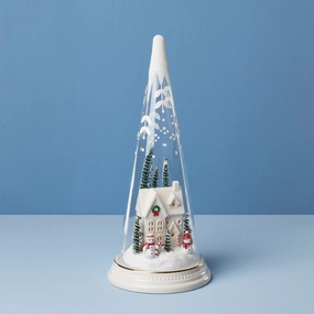 Lit Christmas Cone With Farmhouse Scenehome decor ,wall decor 