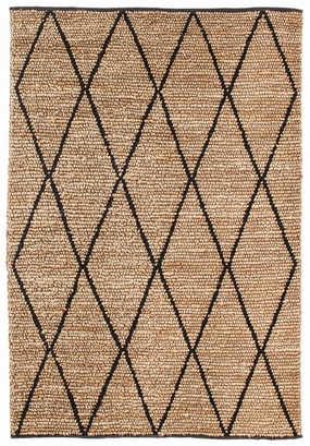 Livia Diamond Pattern Natural Jute and Cotton Rug *NO RETURNS UNLESS FAULTYmodern color block patchwork rug